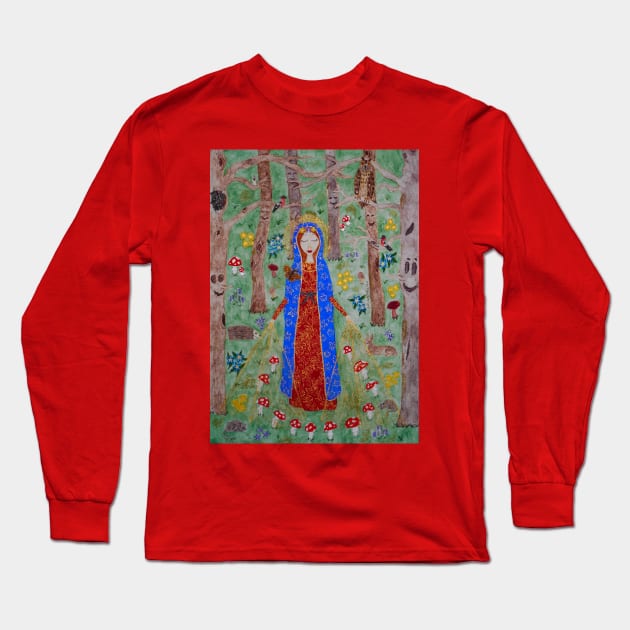 Maria in the Forest Long Sleeve T-Shirt by DebiCady